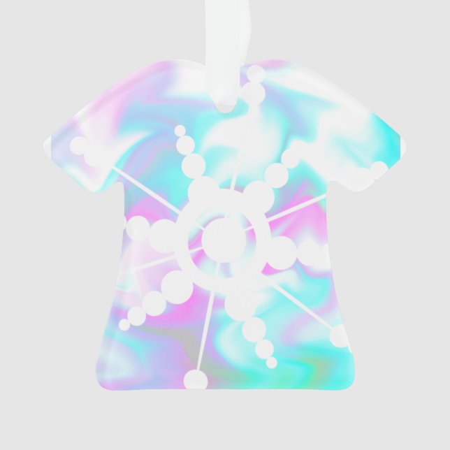 Liquide Tie Dye Rétro Groovy Noël Rose Bleu (devant)