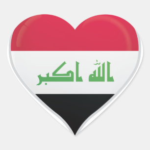 L'Irak aime drapeau orgueil autocollant coeur