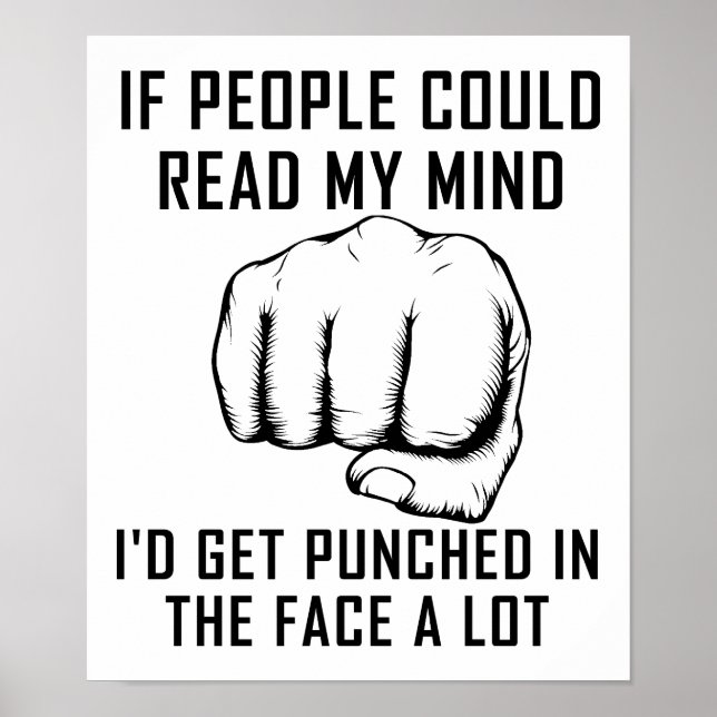 Lire dans les esprits Punch Affiche drôle (Devant)