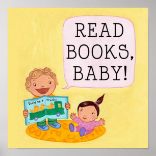 Lire des livres, poster Baby !
