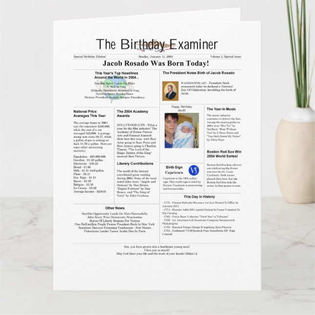 Lire la description - Carte de vœux pliée uniqueme (Devant)