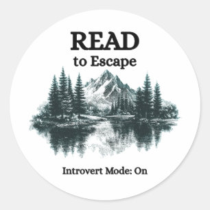 Lire pour s'évader - Mode Introverti : Autocollant
