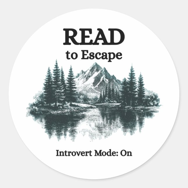 Lire pour s'évader - Mode Introverti : Autocollant (Devant)