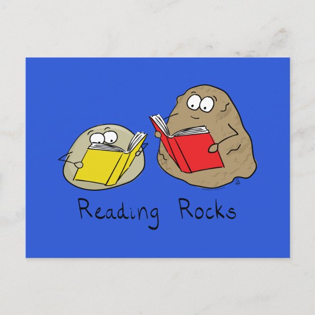 Lire Rocks Funny Livre carte postale (Devant)