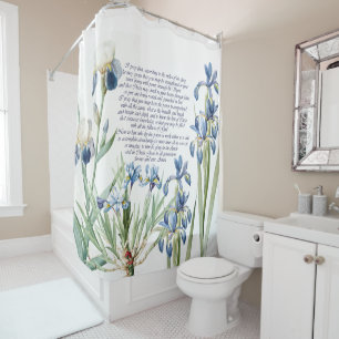 L'iris bleu fleurit le rideau en douche floral de