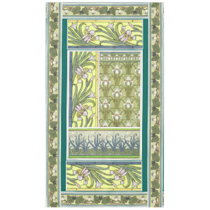 L'iris de Nouveau d'art fleurit la nappe florale