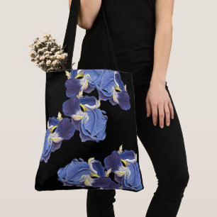 L'iris pourpre vintage botanique fleurit le sac