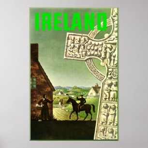 L'Irlande.  Affiche vintage de voyage