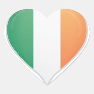 L'Irlande amour drapeau orgueil autocollant coeur