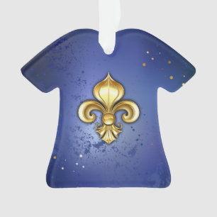 Lis d'or sur fond bleu