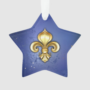 Lis d'or sur fond bleu