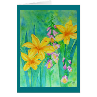 Lis et digitale d'aquarelle