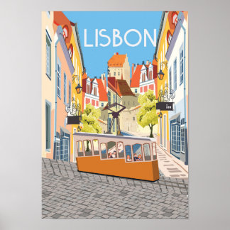 Lisbonne LIsboa portugal affiche autocollant voyag