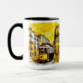 Lisbonne, Portugal Jaune Trolley Café Mug