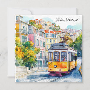 Lisbonne Portugal Scène de tramway vintage colorée