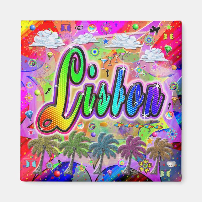 Lisbonne Vue Express Magnet (Devant)