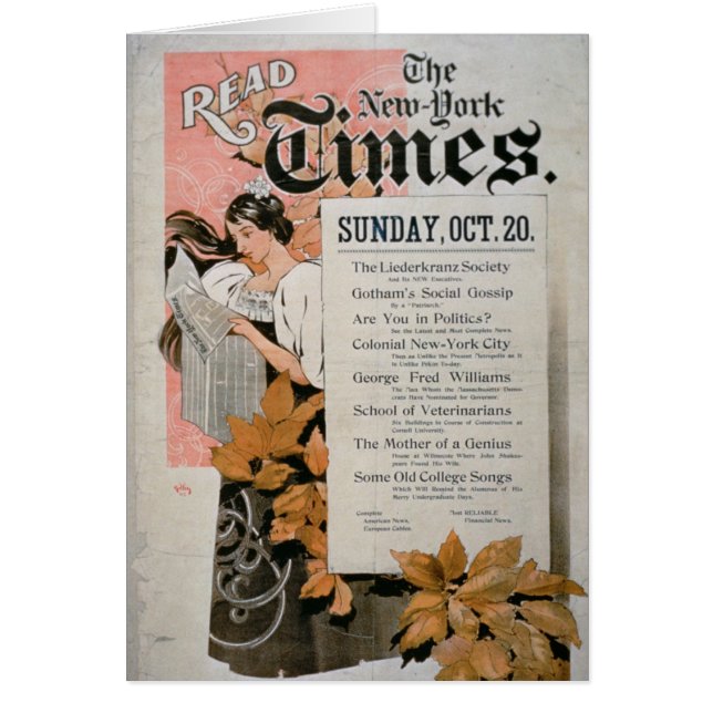 "Lisez New York Times" (le litho de couleur) (Devant)