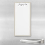 Liste d'achats de calligraphie moderne<br><div class="desc">Bloc-notes magnétique conçu sur mesure et au design simple et moderne.</div>