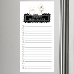 Liste d'achats de chiens maltais Bloc-notes magnét<br><div class="desc">Des choses adorables pour aller chercher le chien Tan Dachshund avec un cadre de tableau noir personnalisé avec votre nom.</div>