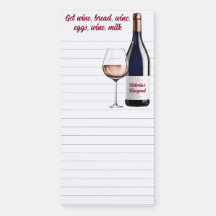 Liste d'achats de vins amusants et de vin de règle
