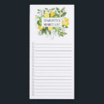Liste d'achats du marché des citrons et des limes<br><div class="desc">Le design de la liste d'épicerie de marché avec une aquarelle citron & citron vert cadre personnalisé avec votre nom.</div>