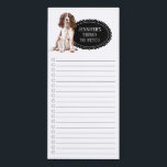 Liste d'achats en espagnol Springer anglais<br><div class="desc">Des choses adorables pour aller chercher le chien anglais Springer Spaniel avec un cadre en tableau noir personnalisé avec votre nom.</div>