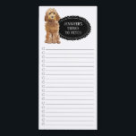Liste d'achats Golden Honey Cockapoo<br><div class="desc">Des choses adorables pour aller chercher le Cockapou de Miel d'Or avec un cadre en tableau noir personnalisé avec votre nom.</div>