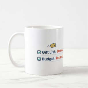 Liste de cadeaux terminée Budget intact Mug de pla