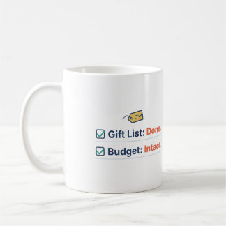 Liste de cadeaux terminée Budget intact Mug de pla