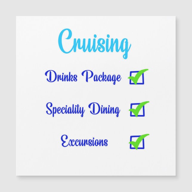 Liste de chèques vacances de croisière (Devant)