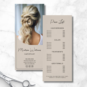Liste de cheveux - Liste de prix Beige moderne