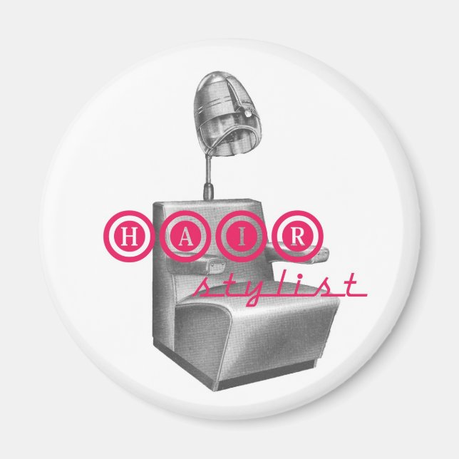 Liste de cheveux Vintage Sèche-cheveux Magnet (Devant)