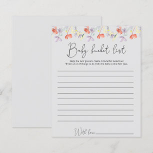liste de choses à faire bébé Fleurs sauvages