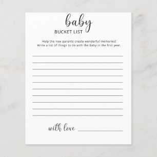 Liste de choses à faire pour bébé