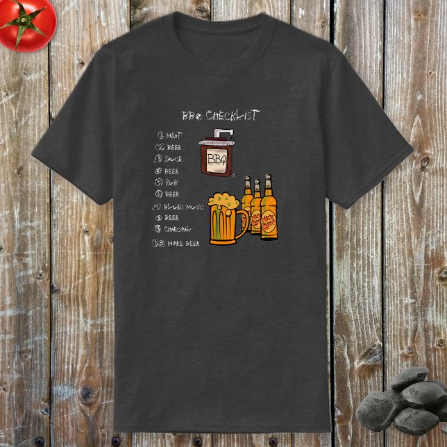 Liste de contrôle BBQ (avant) TShirt (Créateur téléchargé)