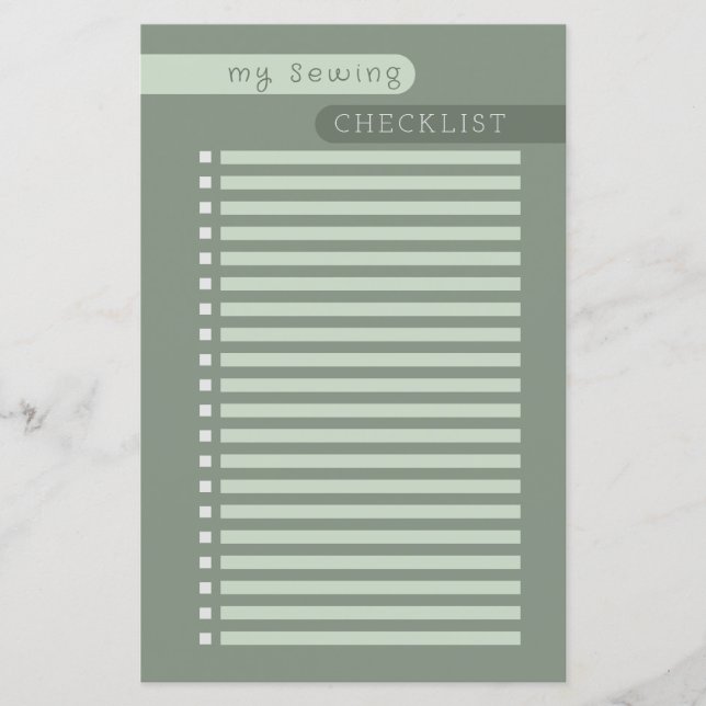 liste de contrôle de couture sage (Devant)