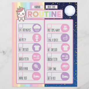 Liste de contrôle de routine de la nuit et du mati