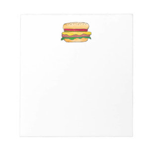 Liste de courses ou menu Bloc-notes cheeseburger