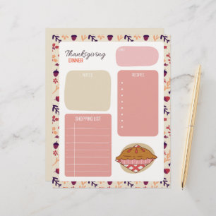 Liste de courses pour le dîner Thanksgiving