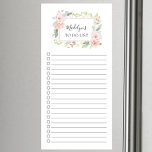 Liste de Dainty Rose Floral à faire<br><div class="desc">Bac à cocher et doublure design de la liste d'achat de marché avec une aquarelle délicate cadre de fleurs roses feuillus personnalisée avec votre nom.</div>