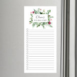 Liste de fleurs botaniques modernes à faire<br><div class="desc">Bac à cocher et doublure design de la liste d'achat de marché avec un cadre de fleurs d'aquarelle botanique moderne personnalisé avec votre nom.</div>