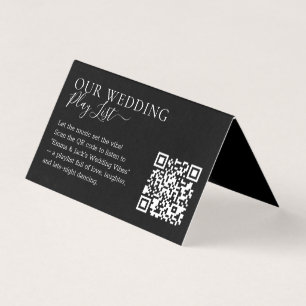 Liste de lecture de code QR noir formel de mariage