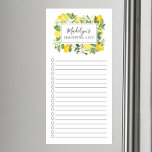 Liste de magasins de citron frais<br><div class="desc">Liste d'achat de la boîte à coches et doublée avec un cadre citron aquarelle personnalisé avec votre nom.</div>