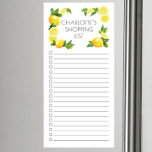 Liste de magasins d'épicerie au citron Bloc-notes<br><div class="desc">Liste de marché liste d'épicerie design avec une armature citron aquarelle personnalisée avec votre nom.</div>