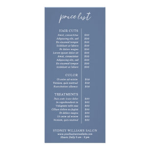 Liste de prix contemporaine Dusty Blue Moderne