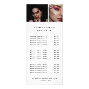 Liste de prix de coiffure et de maquillage photo m