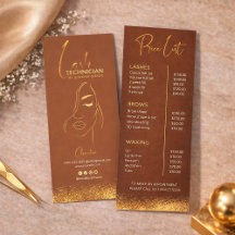 Liste de prix de Gold & Brown Lash Tech | Beauté d