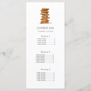 Liste de prix de la boutique de biscuits / Carte d