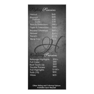 Liste de prix de la liste de cheveux