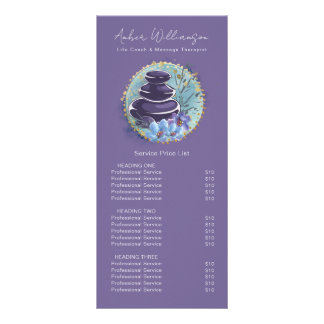 Liste de prix de salon de styliste de spa zen de t